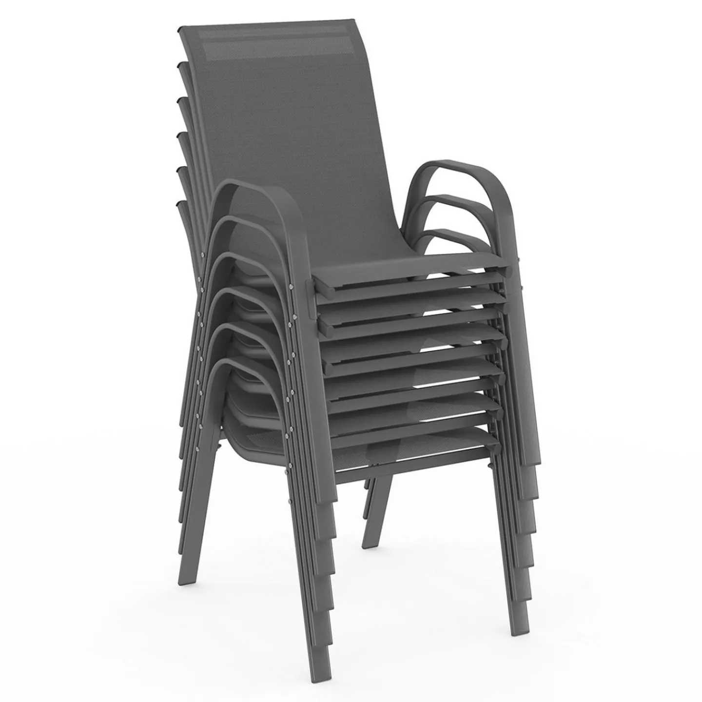 Table de jardin extensible 12 places grise avec chaises*IDMarket Discount