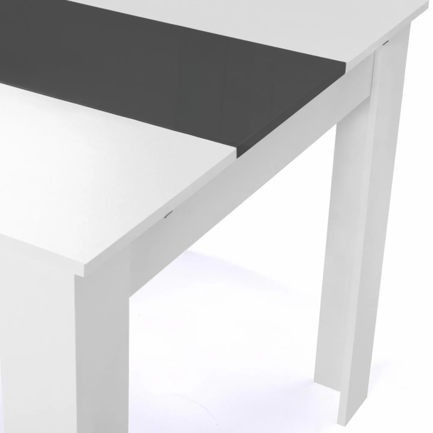Table de salle à manger extensible blanche et grise 6-10 personnes*IDMarket Discount