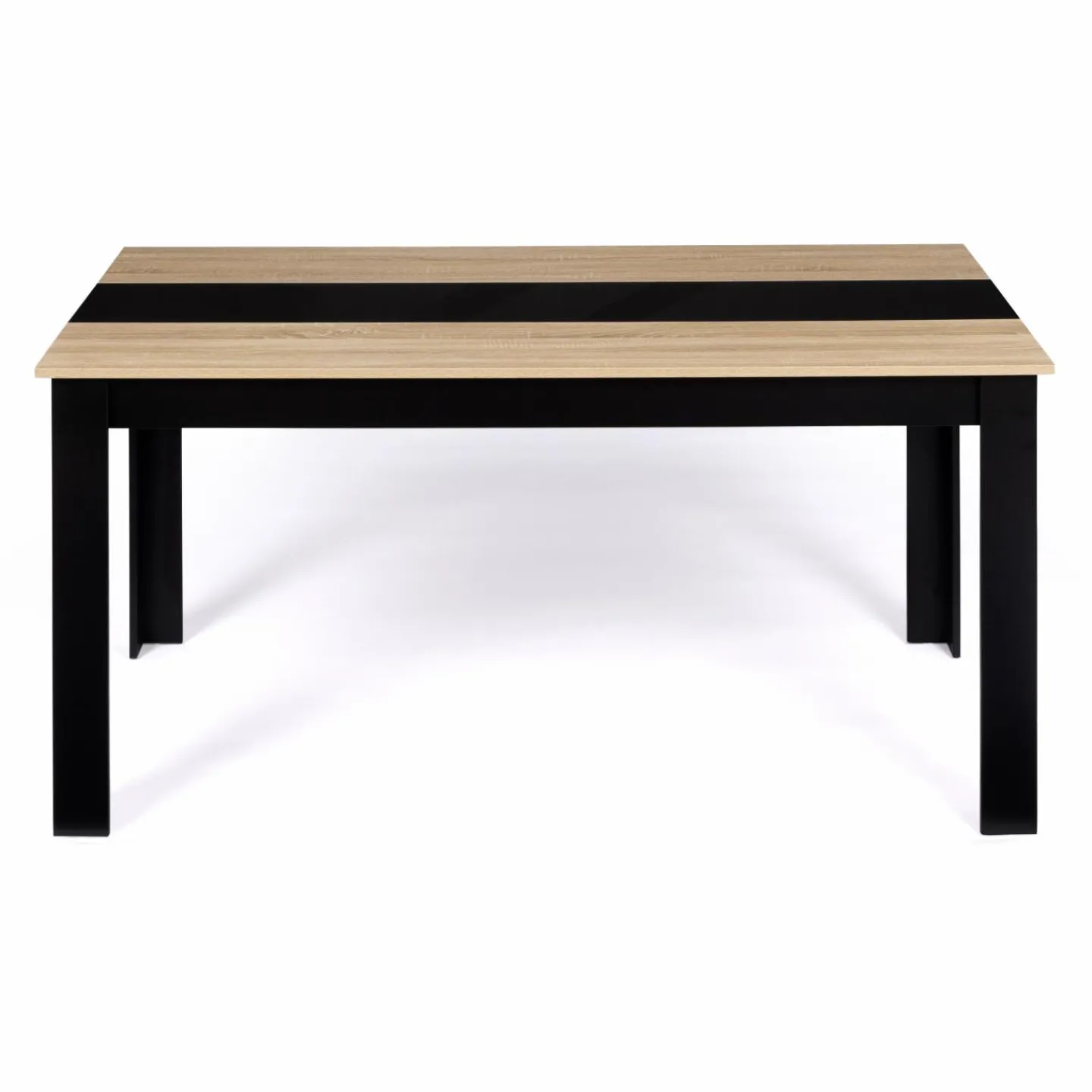 Table de salle à manger noire et imitation hêtre 8 personnes*IDMarket Hot