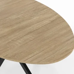 Table industrielle 8 personnes ovale bois et pied araignée noir 150 cm*IDMarket
