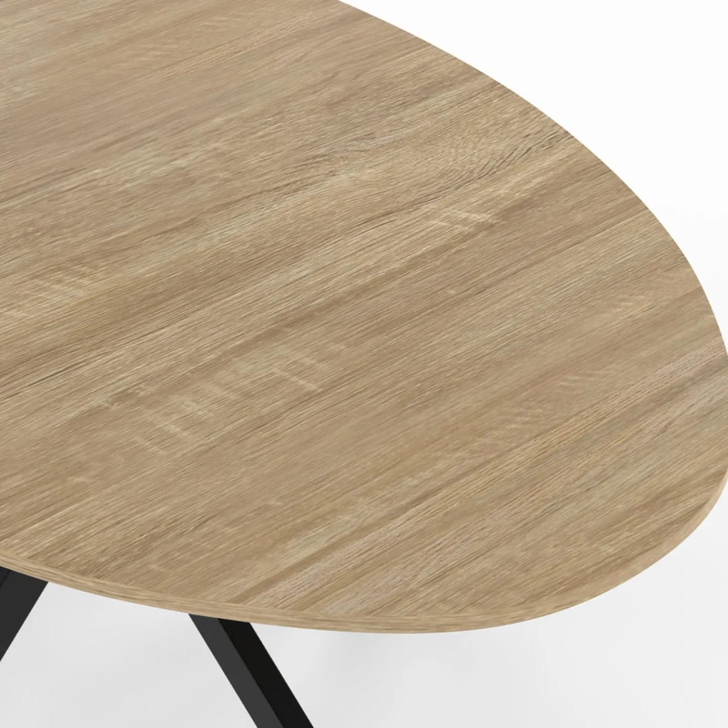 Table industrielle 8 personnes ovale bois et pied araignée noir 150 cm*IDMarket