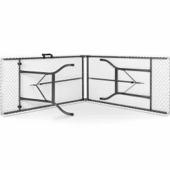 Table pliante portable blanche 1m80 et 2 bancs pliables*IDMarket Best