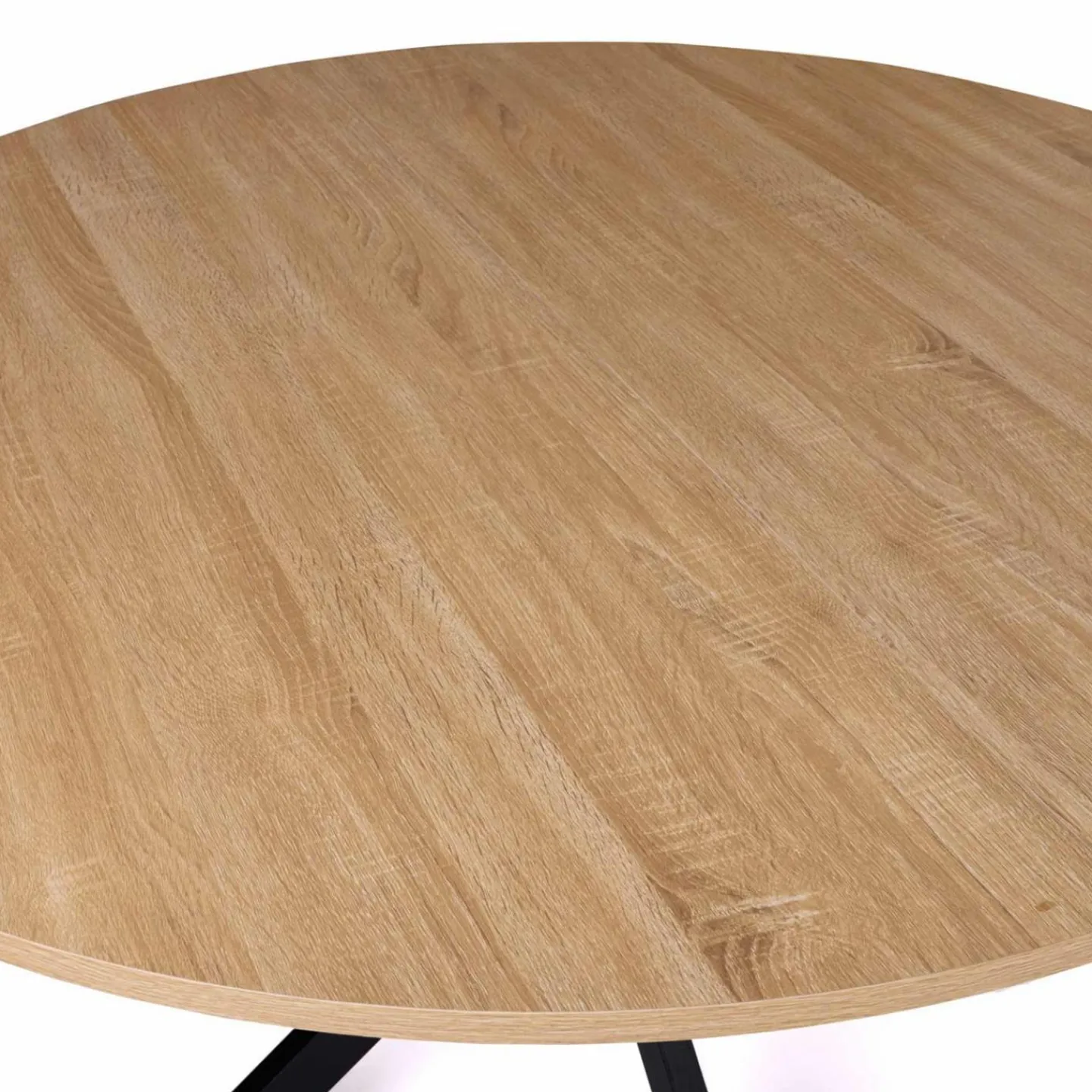 Table ronde noir et bois 4-6 personnes 110cm pied araignée*IDMarket Best