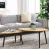 Tables basses gigognes scandinaves bois et noir - lot de 2*IDMarket New