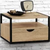 Tables de chevet murales bois et métal style industriel*IDMarket