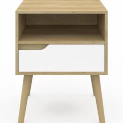 Tables de chevet scandinaves bois blanc et effet hêtre*IDMarket Sale