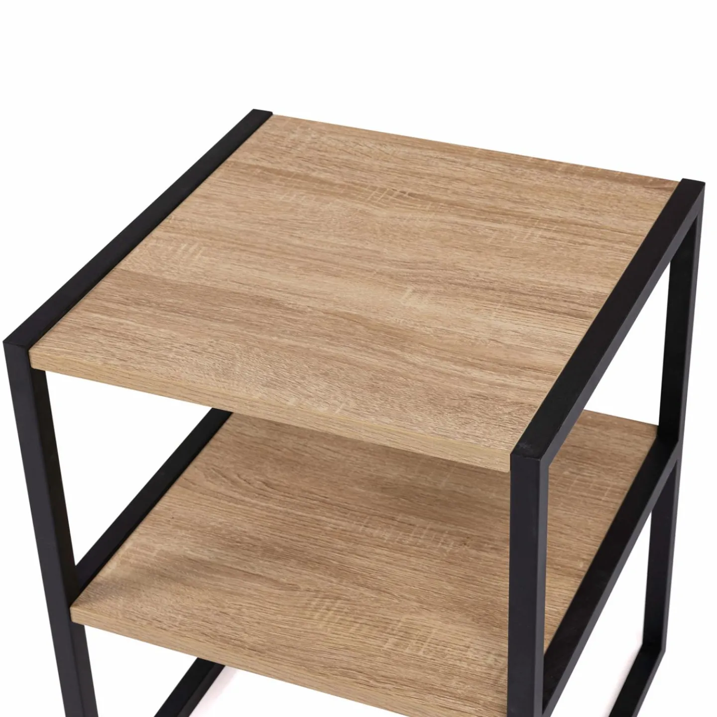 Tables de nuit industrielles bois et métal noir*IDMarket Hot