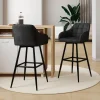 Tabourets de bar en velours gris foncé avec accoudoirs : lot de 2*IDMarket Best