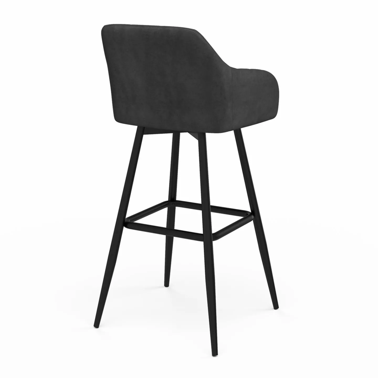 Tabourets de bar en velours gris foncé avec accoudoirs : lot de 2*IDMarket Best