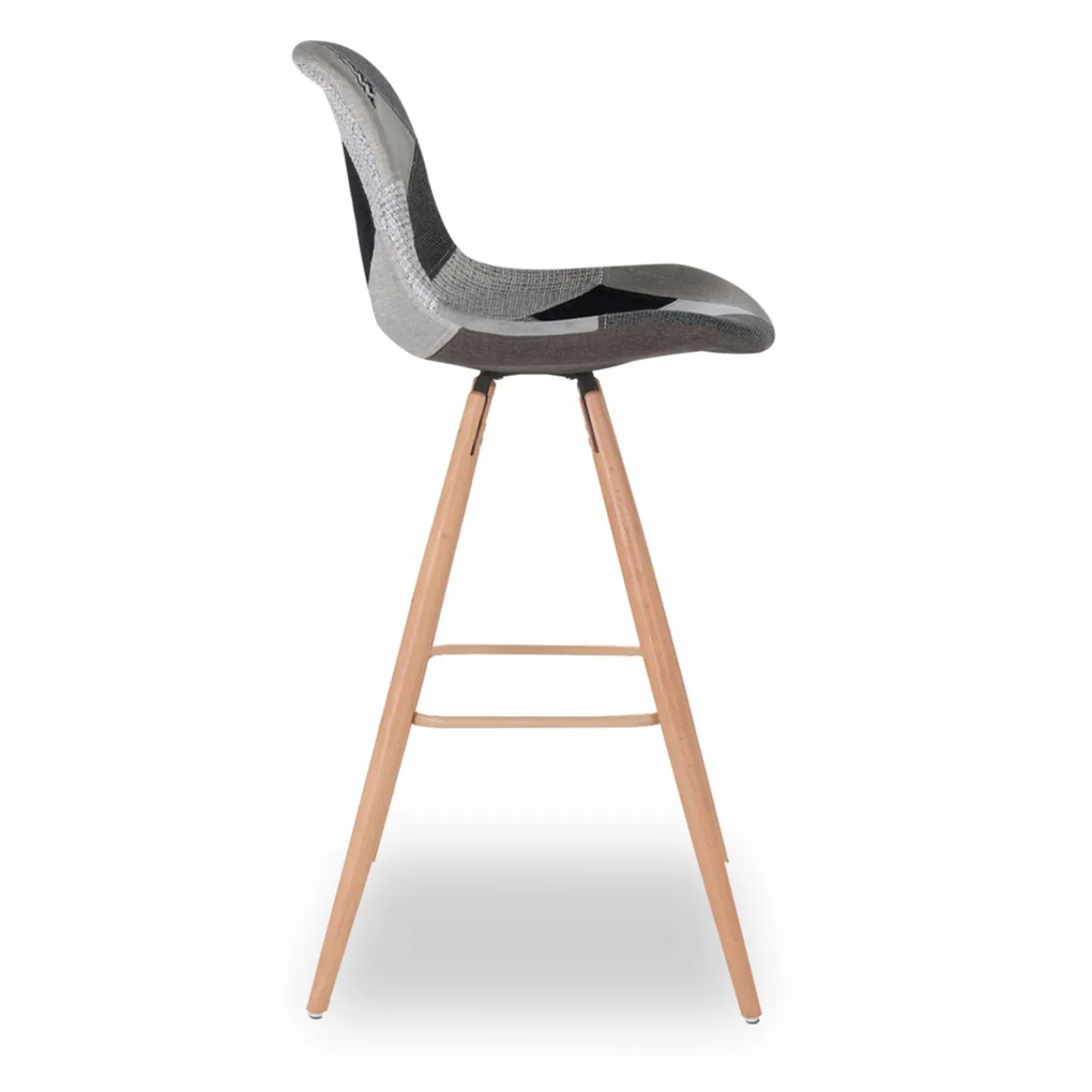 Tabourets de bar scandinaves patchworks noir, gris et blancs*IDMarket Outlet