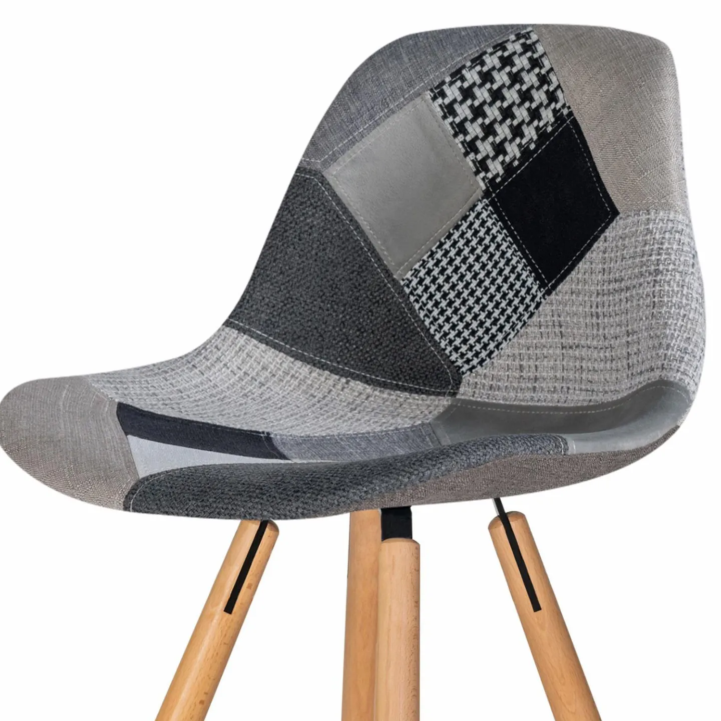 Tabourets de bar scandinaves patchworks noir, gris et blancs*IDMarket Outlet