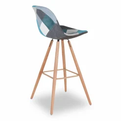 Tabourets de bar scandinaves bleu patchwork*IDMarket Hot