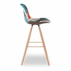 Tabourets de bar scandinaves patchwork multicolore*IDMarket Online