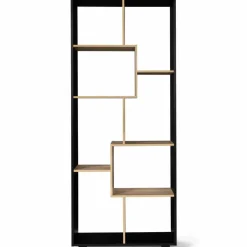 Étagère 161 cm double position bois imitation hêtre et noir*IDMarket