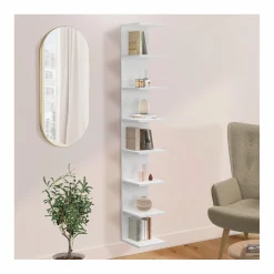 Étagère murale suspendue double position blanche 190 cm*IDMarket Discount