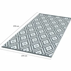 Tapis extérieur gris motifs géométriques 270 x 370 cm*IDMarket Outlet