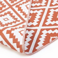 Tapis extérieur terracotta et blanc motifs géométriques 180 x 280 cm*IDMarket Clearance