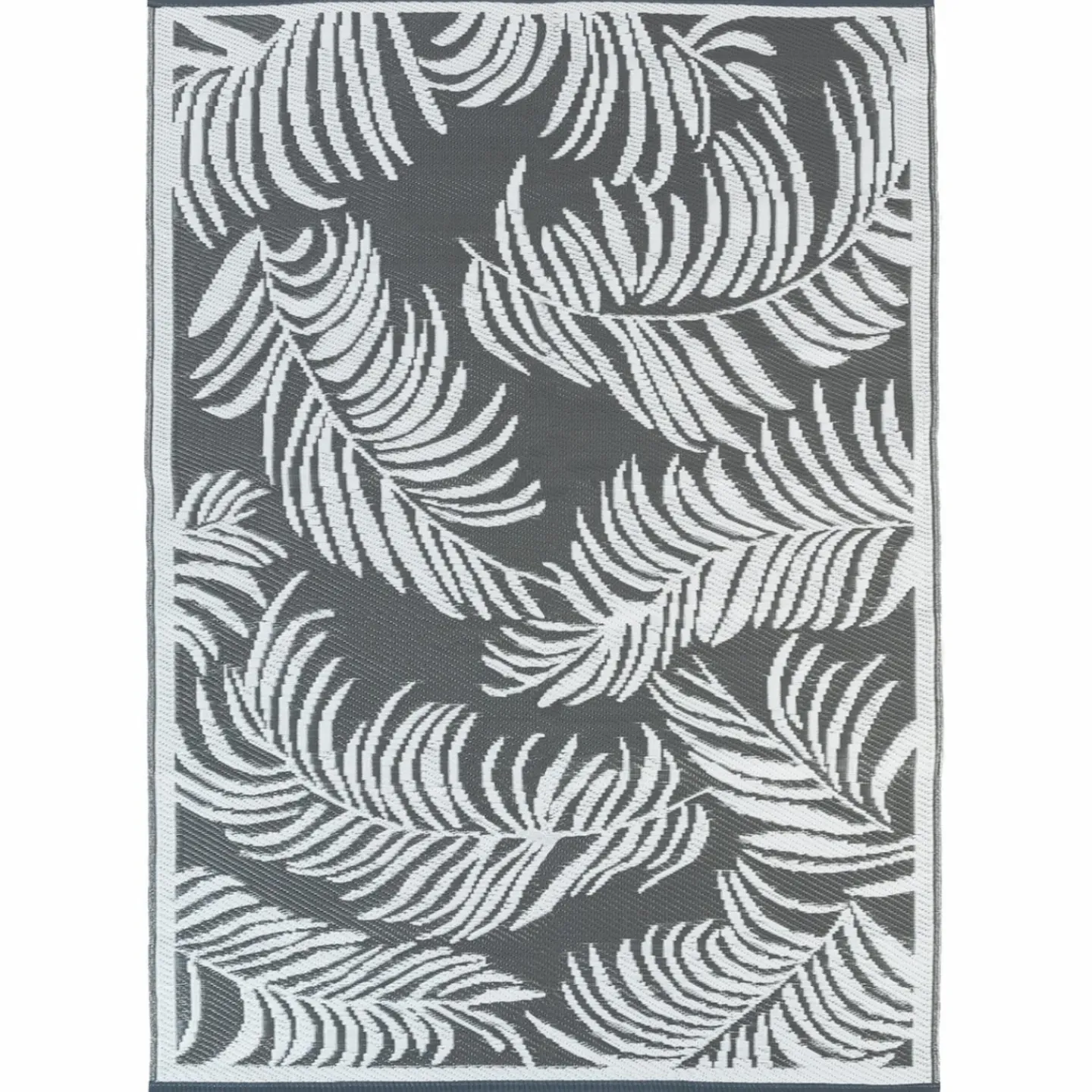 Tapis extérieur terrasse motifs tropicaux gris et blancs 180 x 280 cm*IDMarket Best