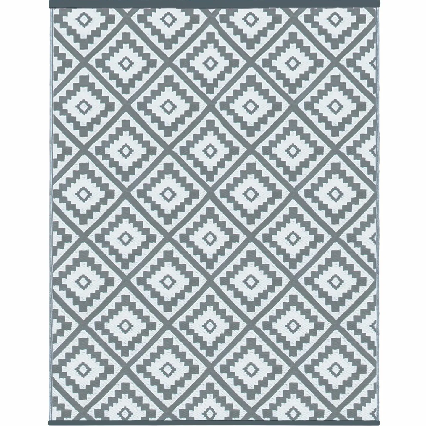 Tapis extérieur terrasse motifs géométriques gris et blanc 160 x 260 cm*IDMarket Discount