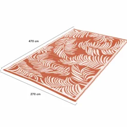 Tapis tropical d'extérieur terracotta et blanc*IDMarket
