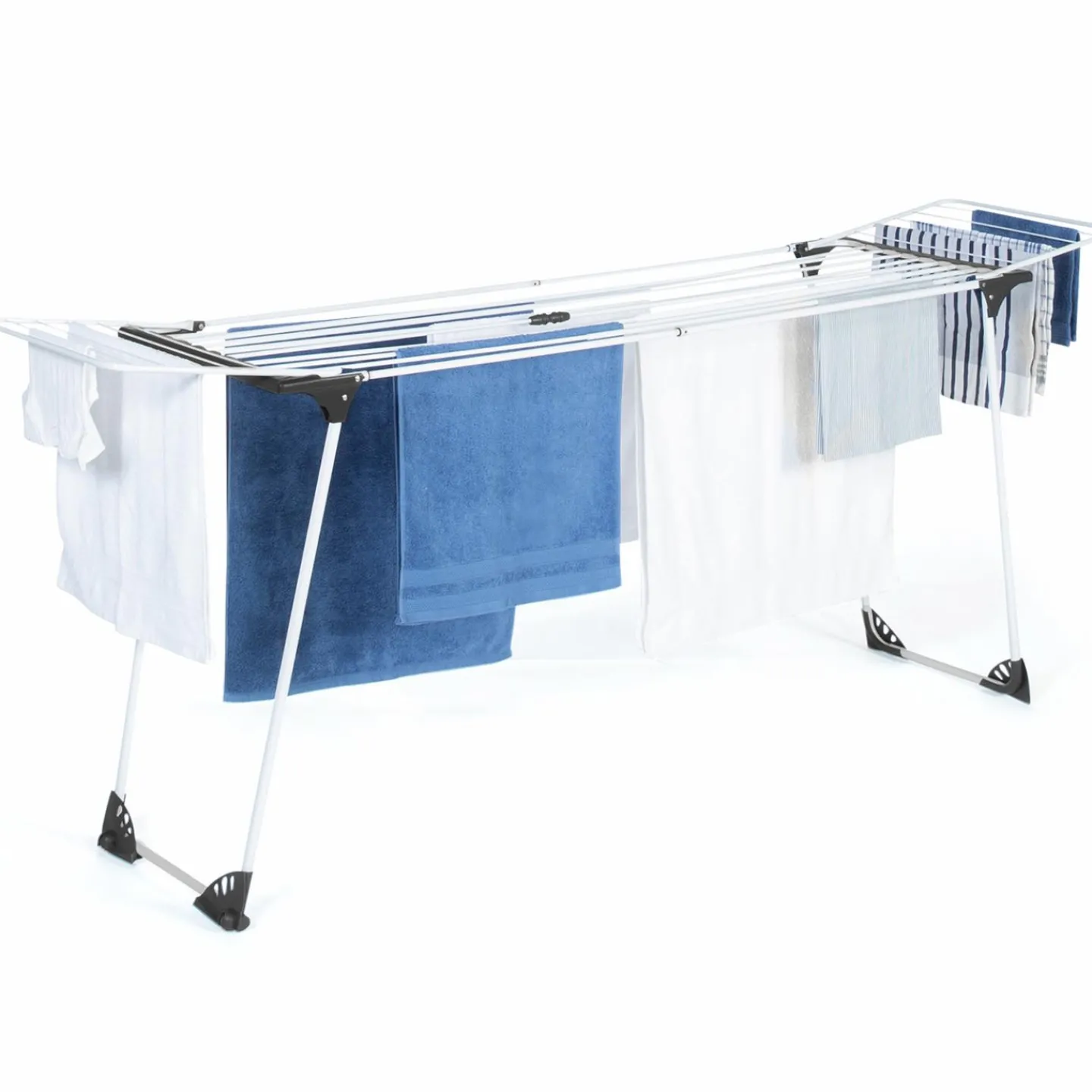 Étendoir pliable et extensible de 160 à 211 cm gris et blanc*IDMarket Sale
