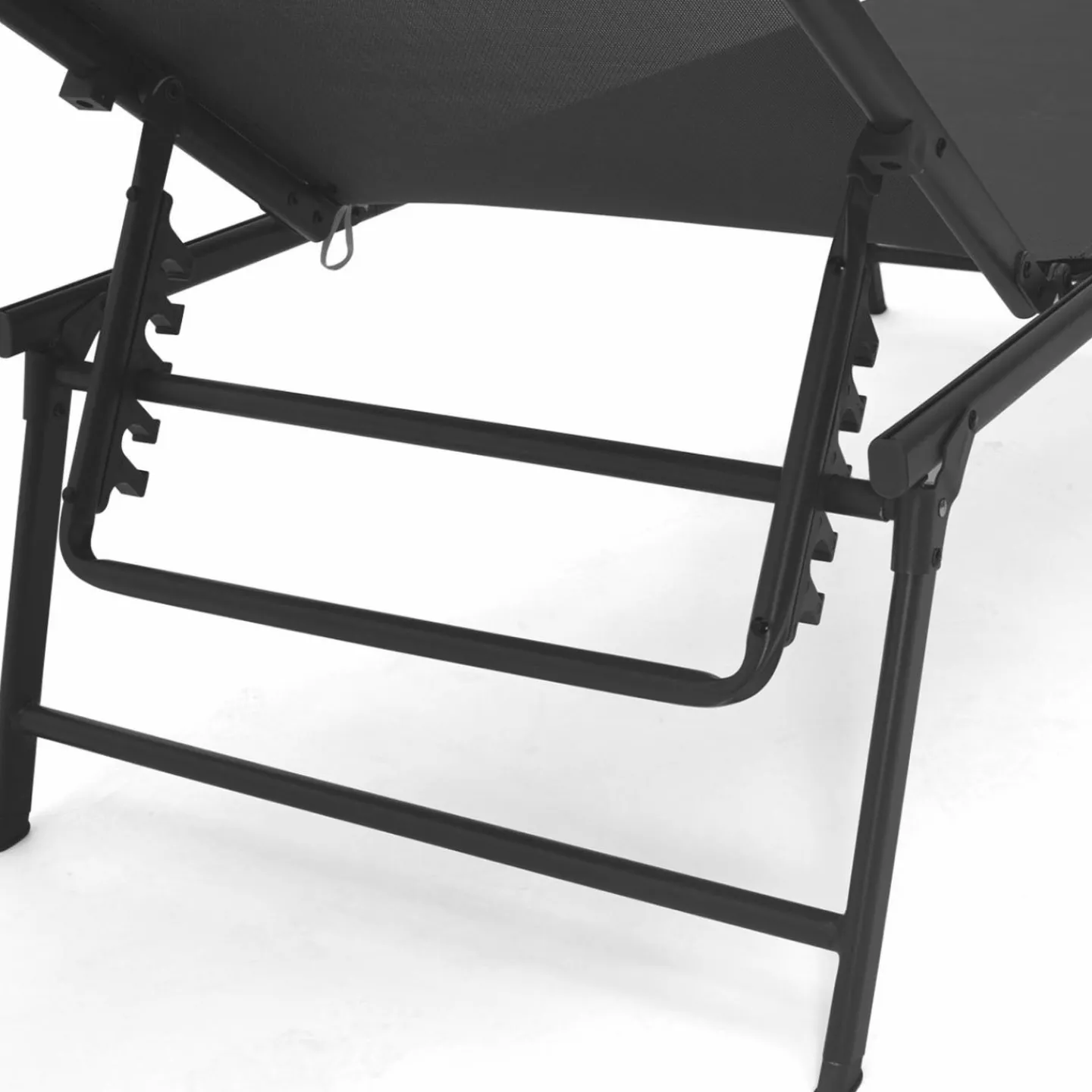 Transats de jardin acier gris anthracite et toile grise - lot de 2*IDMarket Discount