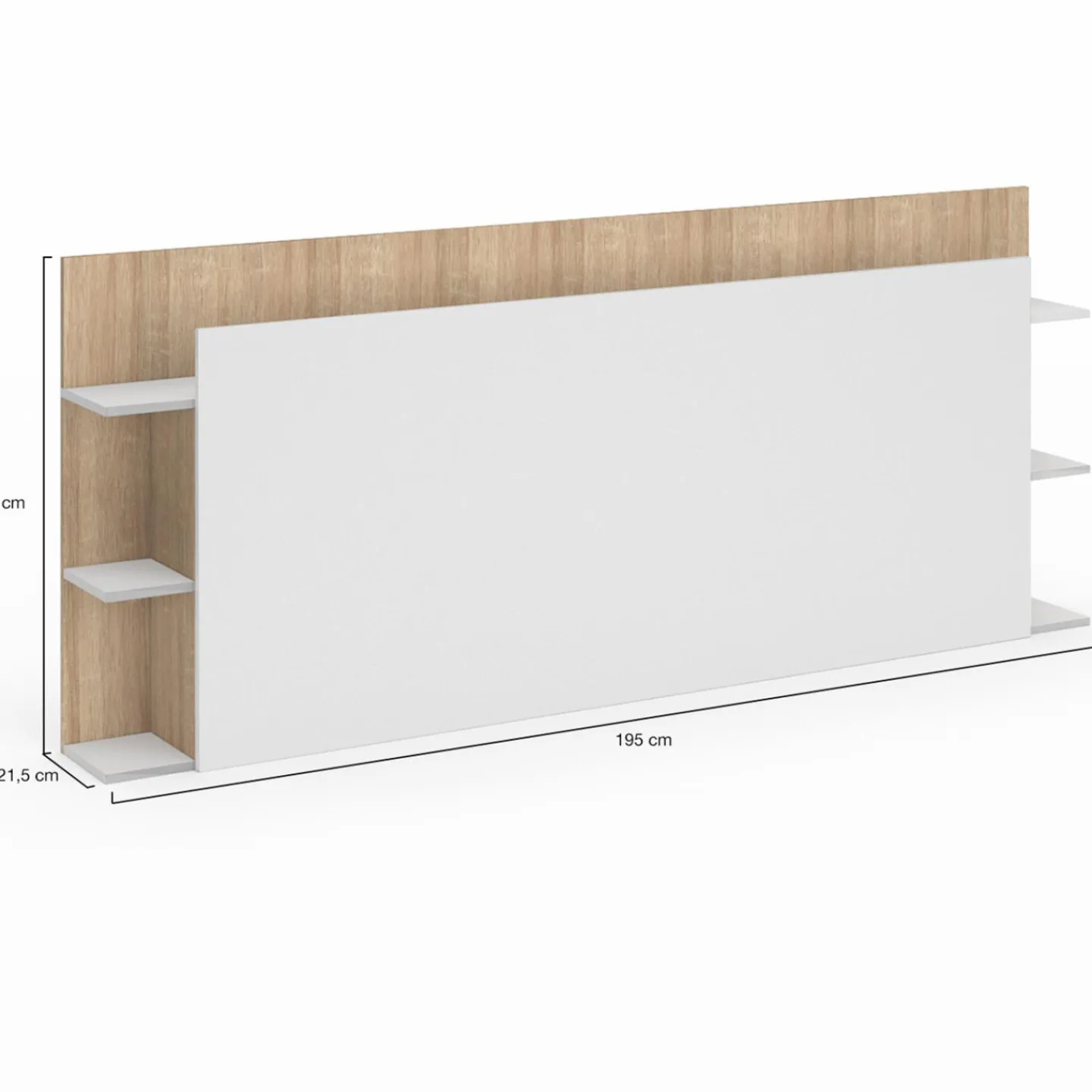 Tête de lit avec rangements blanc et bois sur pied*IDMarket Best