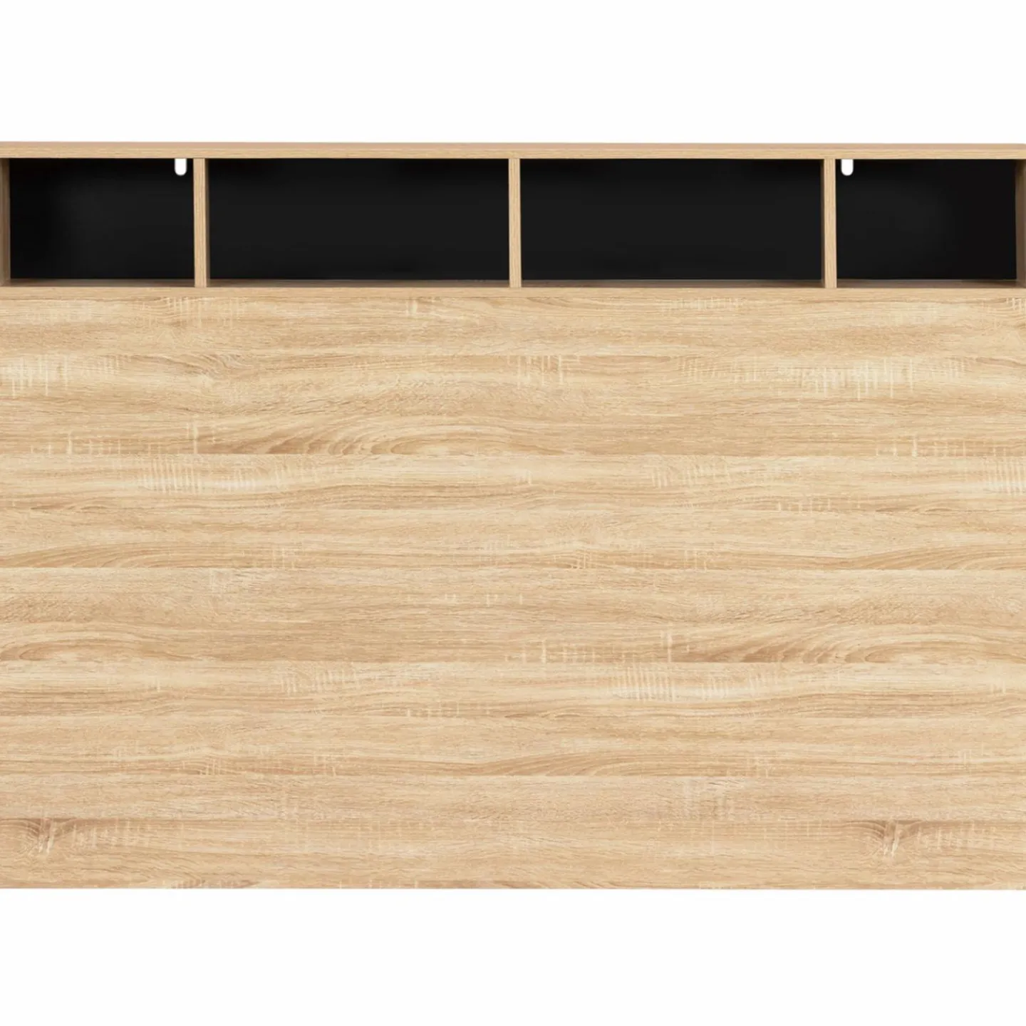 Tête de lit avec rangement intégré bois façon hêtre et noir 165 cm*IDMarket Sale