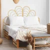Tête de lit effet rotin 160 cm en forme de fleur*IDMarket