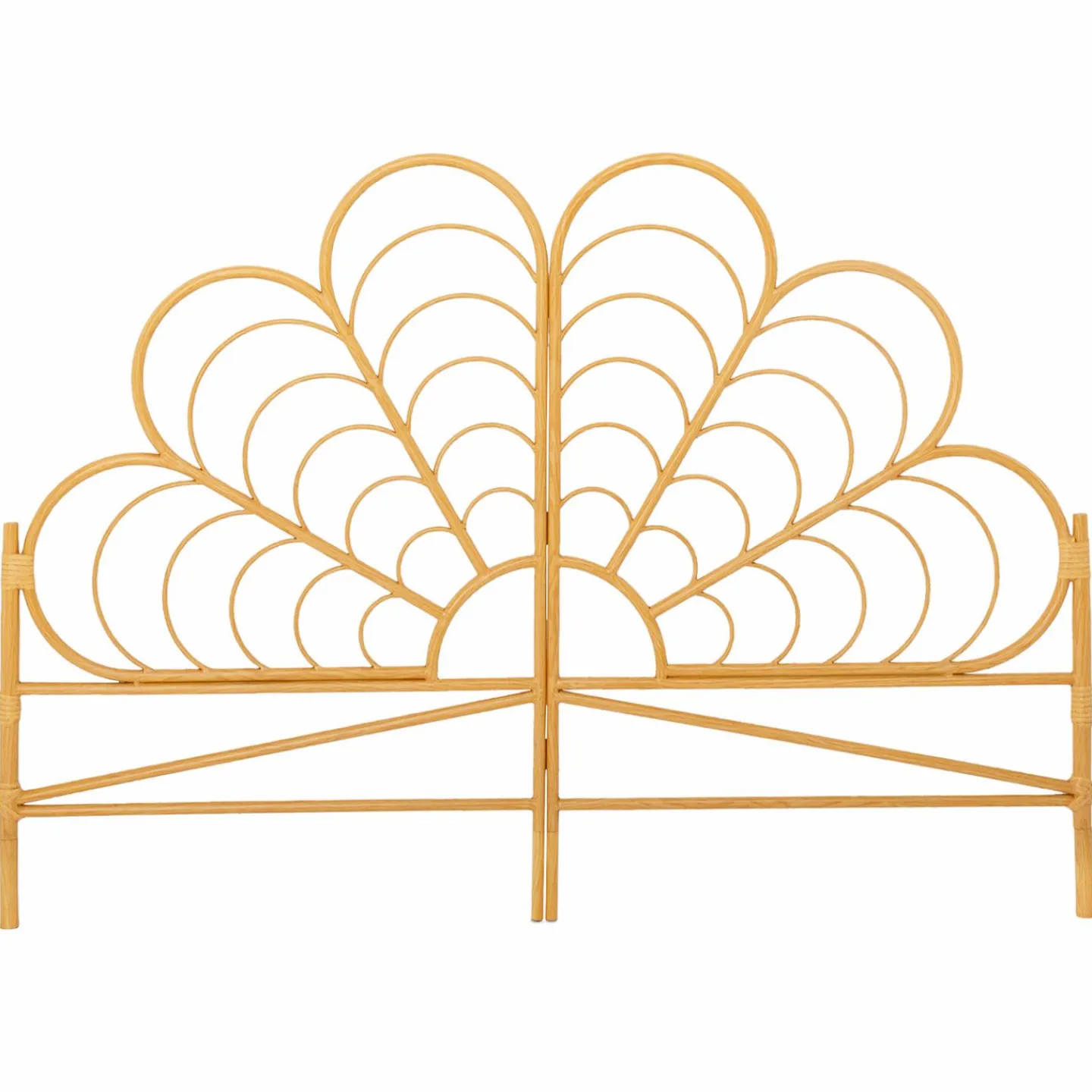 Tête de lit effet rotin 160 cm en forme de fleur*IDMarket
