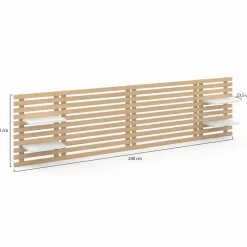 Tête de lit en lattes de bois clair*IDMarket Best