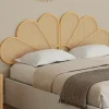 Tête de lit suspendue effet rotin et cannage 160 cm en forme de fleur*IDMarket New