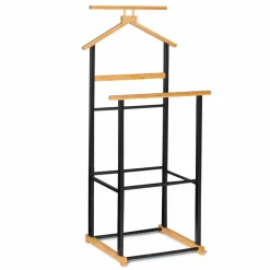 Valet de nuit bois et noir style industriel*IDMarket Clearance
